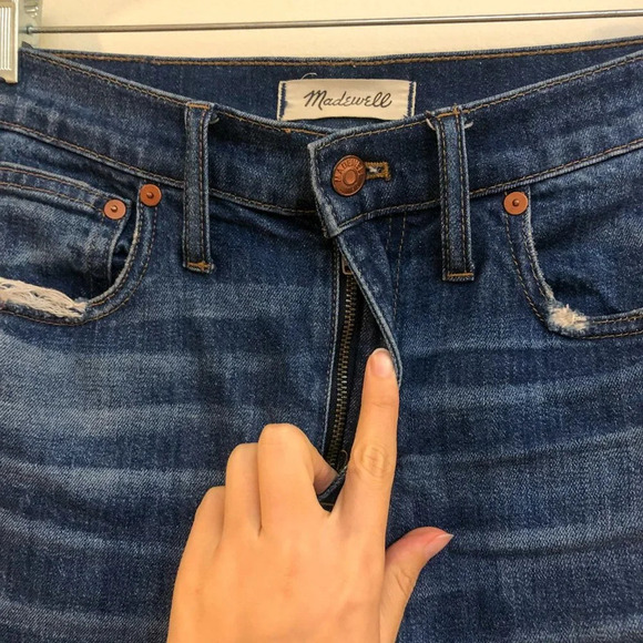 Madewell The High Rise Slim Boyjean Classic Dark Wash Denim Jeans Women's 26 - Picture 7 of 10